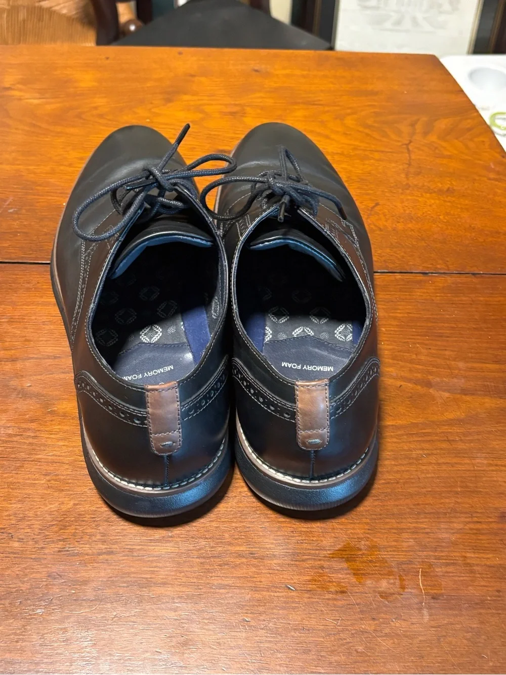 Johnston & Murphy Men’s Wingtip Oxford Hybrid Dress Shoes  Black Leather Size 9M